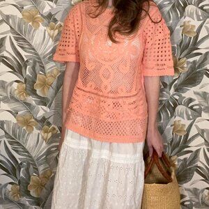 Coral Crochet Top